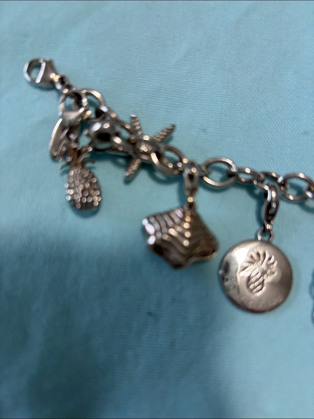 Tommy Bahama Sterling Silver Charm Bracelet with Ocean Motif - Women Jewelry - Picture 3 of 6